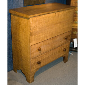 Lift-top Paint Decorated Two-Drawer Blanket Chest, Faux Curly Maple Inventory Thumbnail