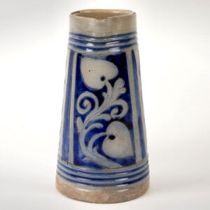 Westerwald Stoneware Pitcher, Salt Glazed, Incised Decoration Brushed in Cobalt Inventory Thumbnail