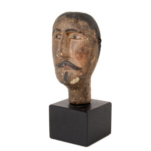 Folk Art Carving, Mustached Man’s Head, Original Surface Inventory Thumbnail