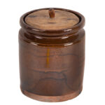 Redware-Jar,-PA,-1850-1870,-Wooden-Lid_view-1_1322-23