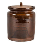 Redware-Jar,-PA,-1850-1870,-Wooden-Lid_view-2_1322-23