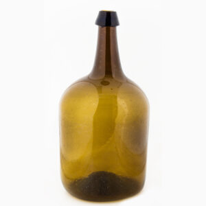 Storage Bottle, Cylindrical, Mold Blown, Olive Amber Inventory Thumbnail