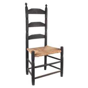 Early Ladder-back Side Chair in Original Black Paint Inventory Thumbnail