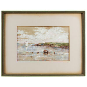 Vintage Pastel on Paper, Summer Sailboats – Tidal Landscape Inventory Thumbnail