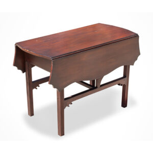 Period Chippendale Pembroke Table, Shaped Top, Fluted Legs, Shaped Fly Rail Inventory Thumbnail