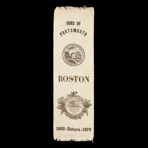 1873 Sons of Portsmouth, Commemorative Ribbon, Silk, Boston Inventory Thumbnail