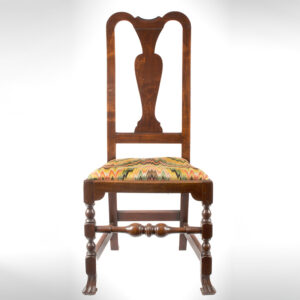 Queen Anne Side Chair, Yoke Crest, Vasiform Splat, Block and Vase Turned Legs, Spanish Feet Inventory Thumbnail