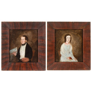 Portraits, Pair, Newton Benning and Wife, Baltimore, Maryland Signed, Newton Benning & Wife, painter Of Pictures, 1856, Baltimore, US Inventory Thumbnail