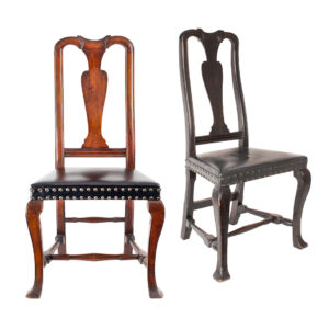 Queen Anne Side Chairs, Assembled, Leather Seats, Vasiform Splats Inventory Thumbnail