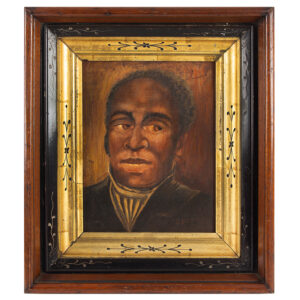 Vintage Portrait, African American Gentleman, African American Southern Artist Signed in brick red paint by “Spencer” Inventory Thumbnail