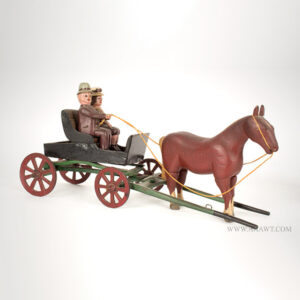 Folk Art Carving, Horse Drawn Wagon and Riders Inventory Thumbnail