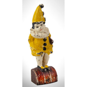 Doorstop, Little Girl on Barrel in Clown Outfit Inventory Thumbnail