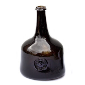 Blown Wine Bottle, Mallet Bottle, Armorial Seal, Rampant Lion, Full Gloss Inventory Thumbnail