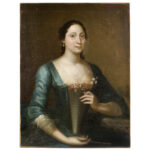 Portrait, Lady in Blue, by Blackburn, circa 1750-1760_entire_786-7