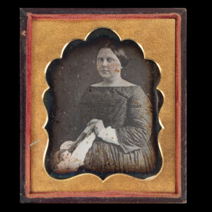 Daguerreotype, Woman Holding Fan, Sixth Plate Inventory Thumbnail