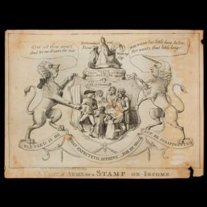 Satirical Print, A Coat of Arms for a Stamp on Income, 1798, RARE Inventory Thumbnail