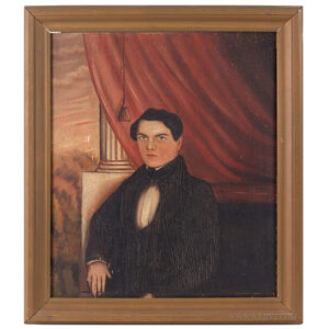 Nineteenth Century Folk Portrait of Handsome Young Man, Original Condition Inventory Thumbnail