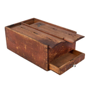 Ballot Box, Double Slide Lid, Drawer, Finely Constructed, Original Red Paint Inventory Thumbnail