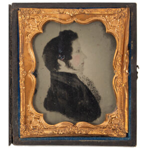 Ambrotype, Photograph of Folk Portrait in Profile, Tinted, Gentleman Inventory Thumbnail