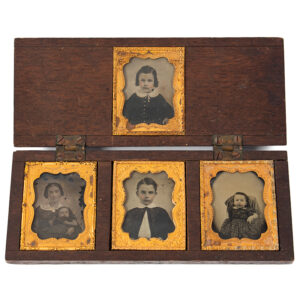 Five Ambrotype Portraits, Mother Holding infant & Three Siblings, Unique Case Inventory Thumbnail
