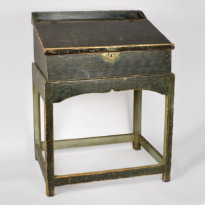 Eighteenth Century Paint Decorated Desk on Frame, Original Blue Paint Inventory Thumbnail