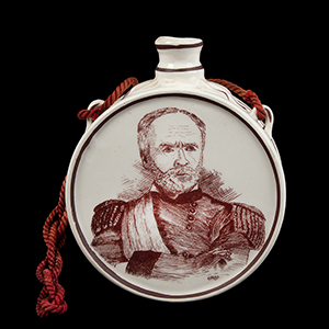 William T. Sherman Canteen, Porcelain Drum Flask, Grand Army of the Republic Inventory Thumbnail