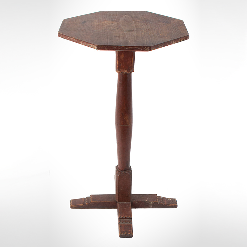 Candlestand, William & Mary, Cruciform Base, X Base, Octagonal Top, Original Surface. American Inventory Thumbnail