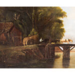 Painting,-Oil-on-Canvas,-Crossing-Bridge_659-61