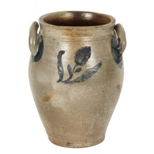 Stoneware, Ovoid Jar, James Remmey, Cobalt Incised Floral Decoration Inventory Thumbnail