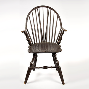 Antique Continuous-Arm Brace-Back Windsor Chair, Bulbous Turnings Inventory Thumbnail