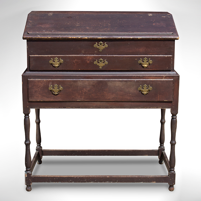 Clerk’s Desk, Stand-Up, New England, Brown Paint, Original Brass Hardware Inventory Thumbnail