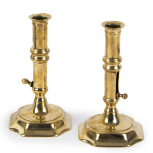 Candlesticks, Pair, Queen Anne, Notched Corners, Pushup Ejection Mechanism Inventory Thumbnail