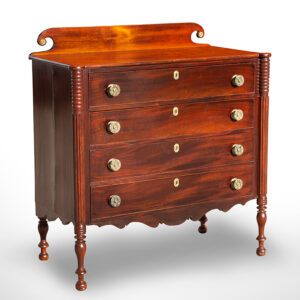 Sheraton Chest of Drawers, Federal, Shaped Apron, Worcester County, c. 1805-1815 Inventory Thumbnail