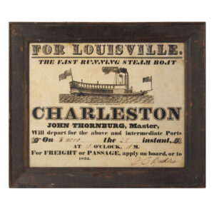 Broadside for Steam Boat [sic] CHARLESTON, 1832 / For Louisville Inventory Thumbnail