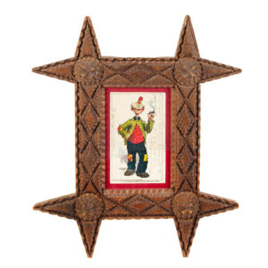 Tramp Art Frame, Point Cornered, Layered Geometric Pyramiding, Flat & Edge Notching Inventory Thumbnail