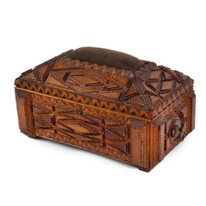 Tramp Art Sewing Box, Jewelry Chest Inventory Thumbnail