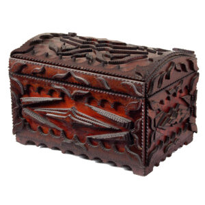 Tramp Art Dome Top Chest, An Exceptional Small Trunk Inventory Thumbnail