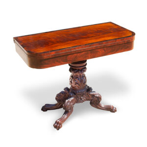 American Classical Carved Mahogany Card Table, Outstanding Wood Inventory Thumbnail