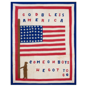 Antique Quilt, Patriotic Folk Art, God Bless America, World War 1 Inventory Thumbnail