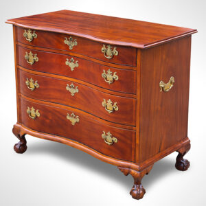 Chippendale Oxbow Chest of Drawers, Claw & Ball Feet Inventory Thumbnail