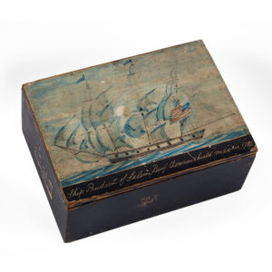 Nautical Trinket Box, Hand Painted Decorated Lid, Ship Prudent of Salem Inventory Thumbnail