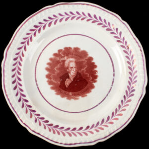 Staffordshire, Sepia Transfer & Pink Luster Portrait Plate, Andrew Jackson Inventory Thumbnail