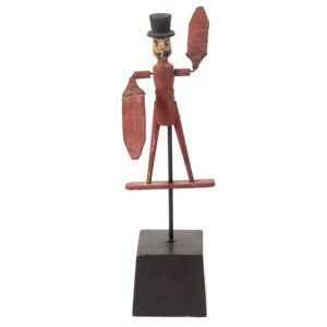 Folk Art Whirligig, Mustached Man Wearing Top Hat Inventory Thumbnail