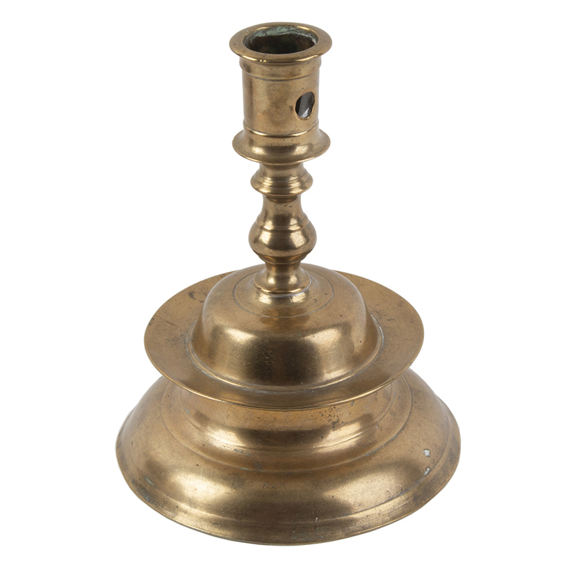 Brass Candlestick, Mid Drip, Bell Base