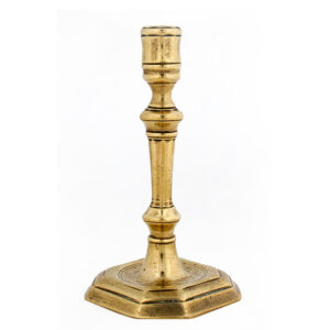 French Louis XIV Brass Candlestick, Baluster Form Stem Inventory Thumbnail