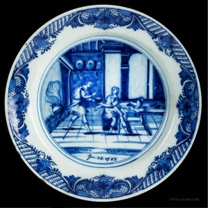 Delft Charger, Jacob and Esau, Blue and White Biblical Dishes Inventory Thumbnail