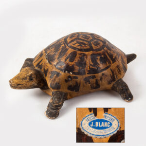 Paper Mache Turtle Candy Container with label Inventory Thumbnail