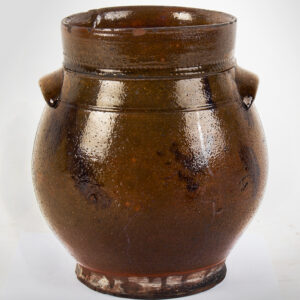 Ovoid Redware Jar with Coggle Wheel Decoration at Shoulder Inventory Thumbnail