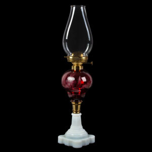 Sandwich Glass Cranberry Cut to Clear Fluid Lamp Inventory Thumbnail