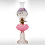 1475-2_Lamp,-Pittsburg-Pattern,-Pink,-Clear-Base